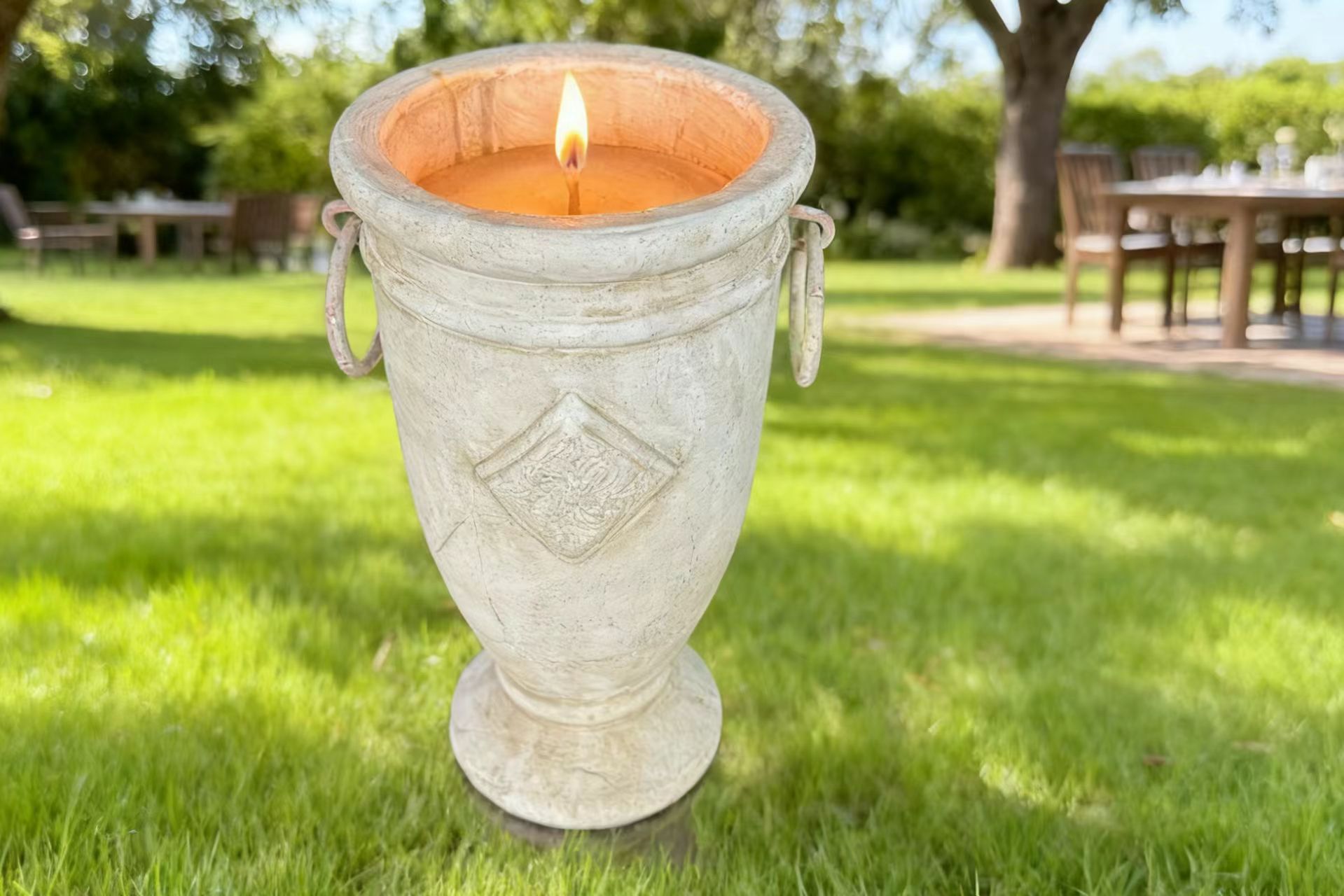 Large Concrete Pot Candle